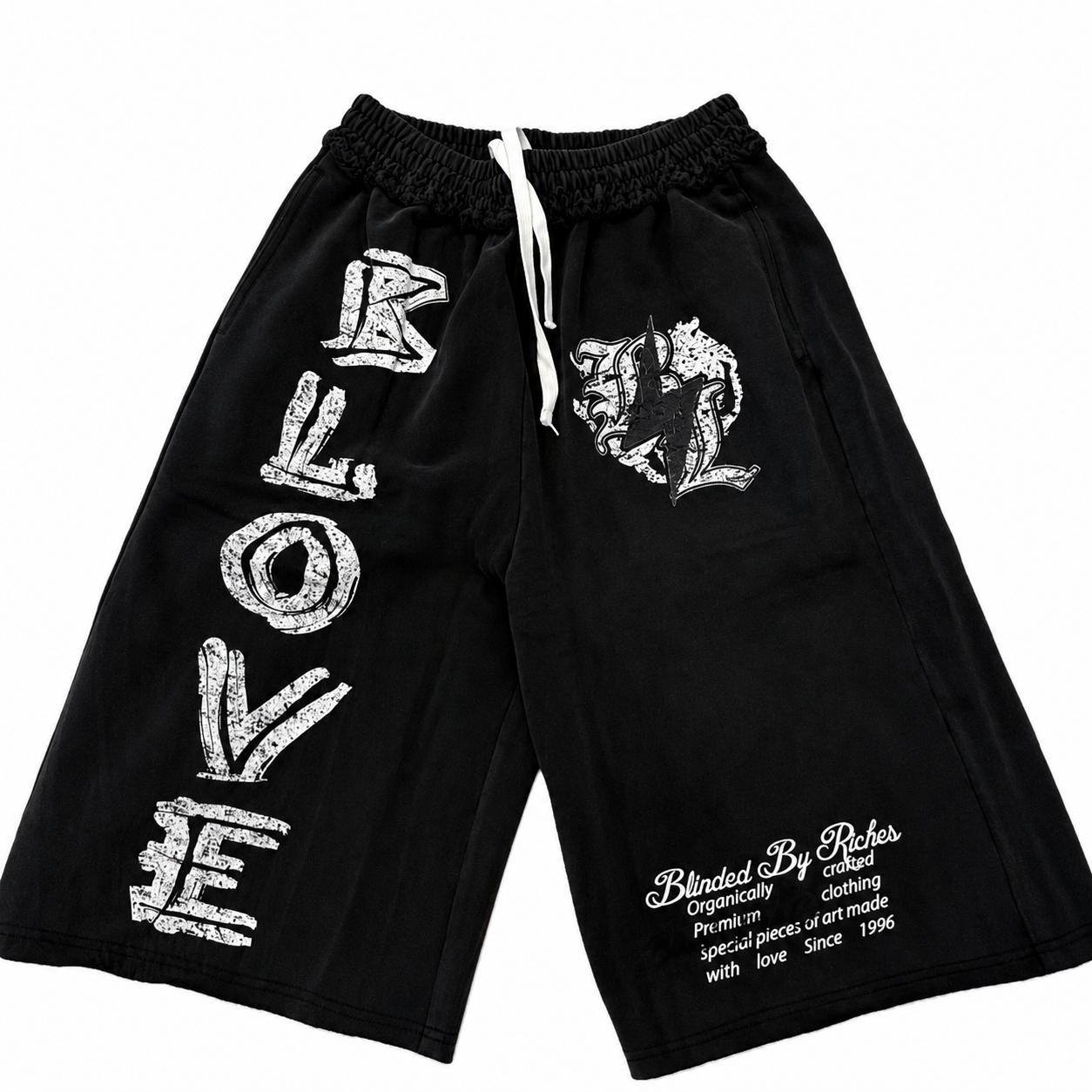 Blind love 3/4 shorts in black