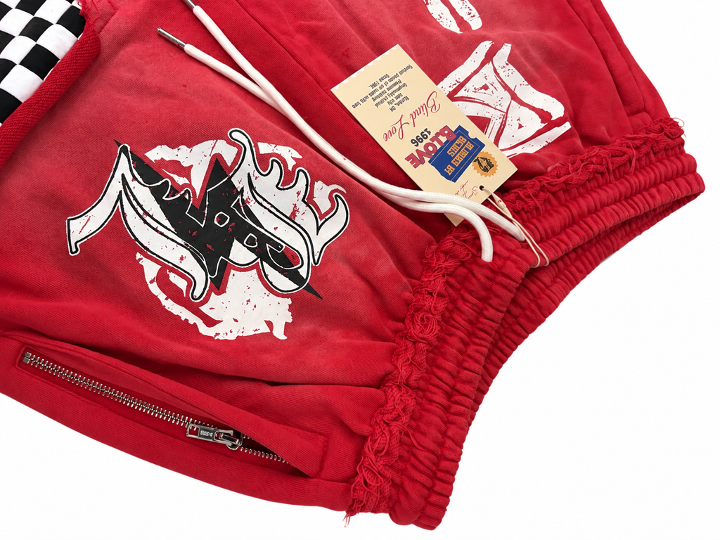 Blind Love 3/4 Red Shorts
