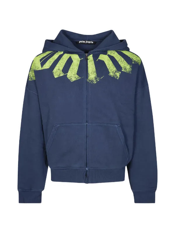 Palm angels Big Neck logo-print zip-up hoodie