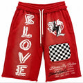 Blind Love 3/4 Red Shorts