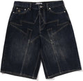 Navy BAPE Sta Patch Relaxed Fit Denim Shorts