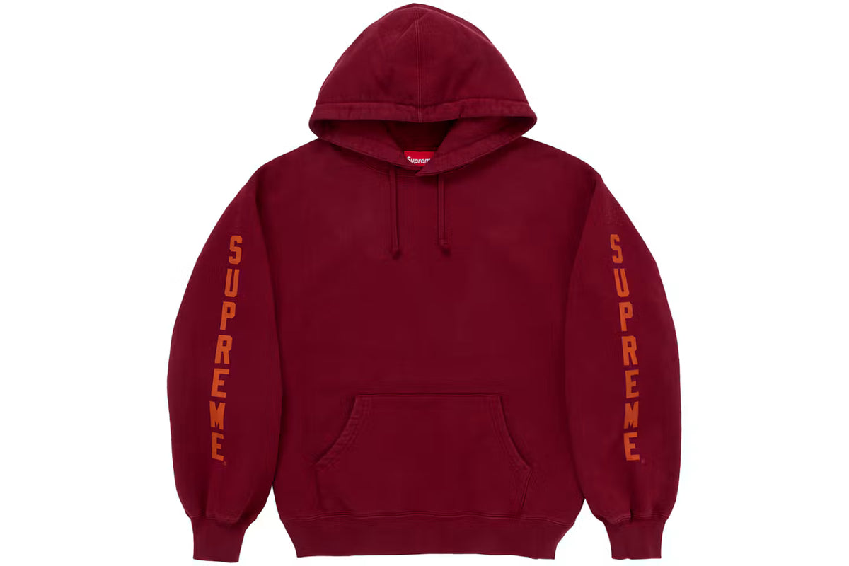 Supreme Washed Logo Hooded SweatshirtCardinal
